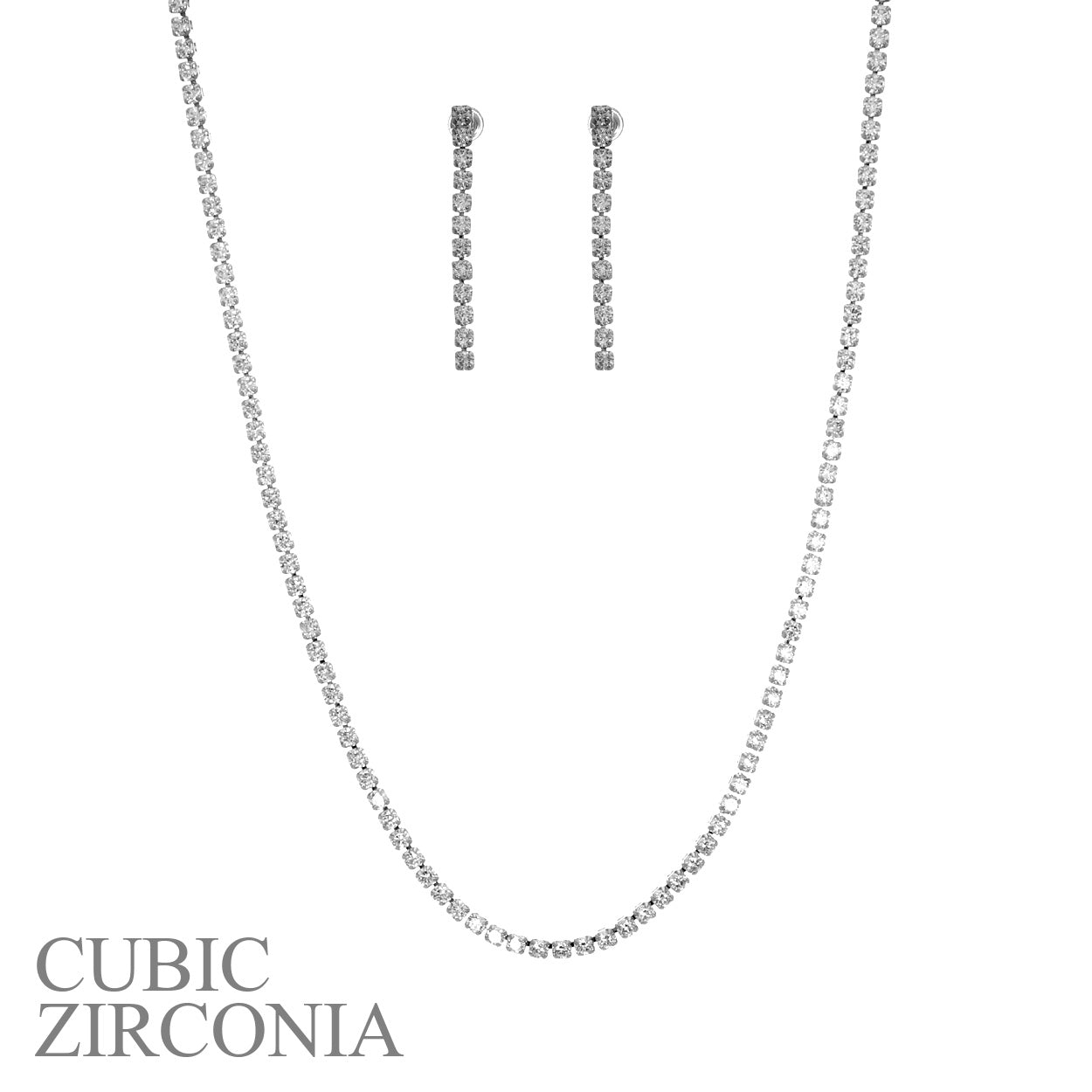 N3073 | Classic Tennis Chain & Earring Duo | 16011