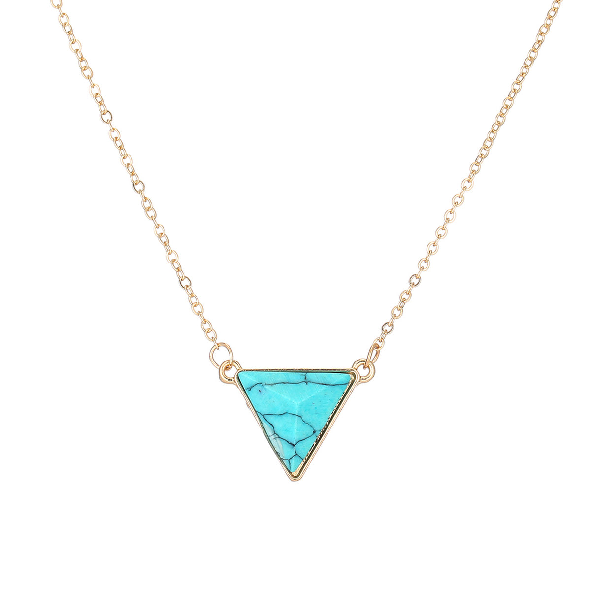 Turquoise Triangle Pendant Necklace