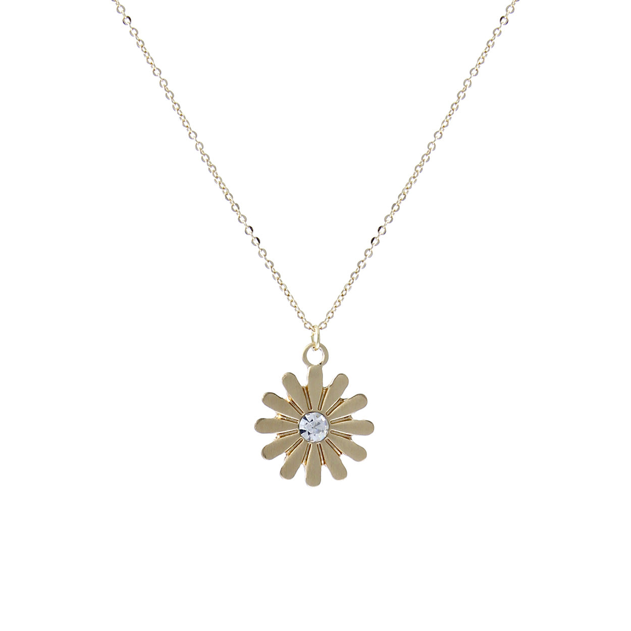 N0604 18105 Sunflower Pendant Necklace