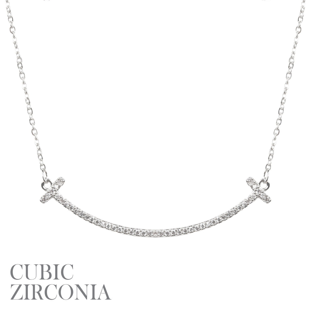 Cubic Zirconia Bar Necklace