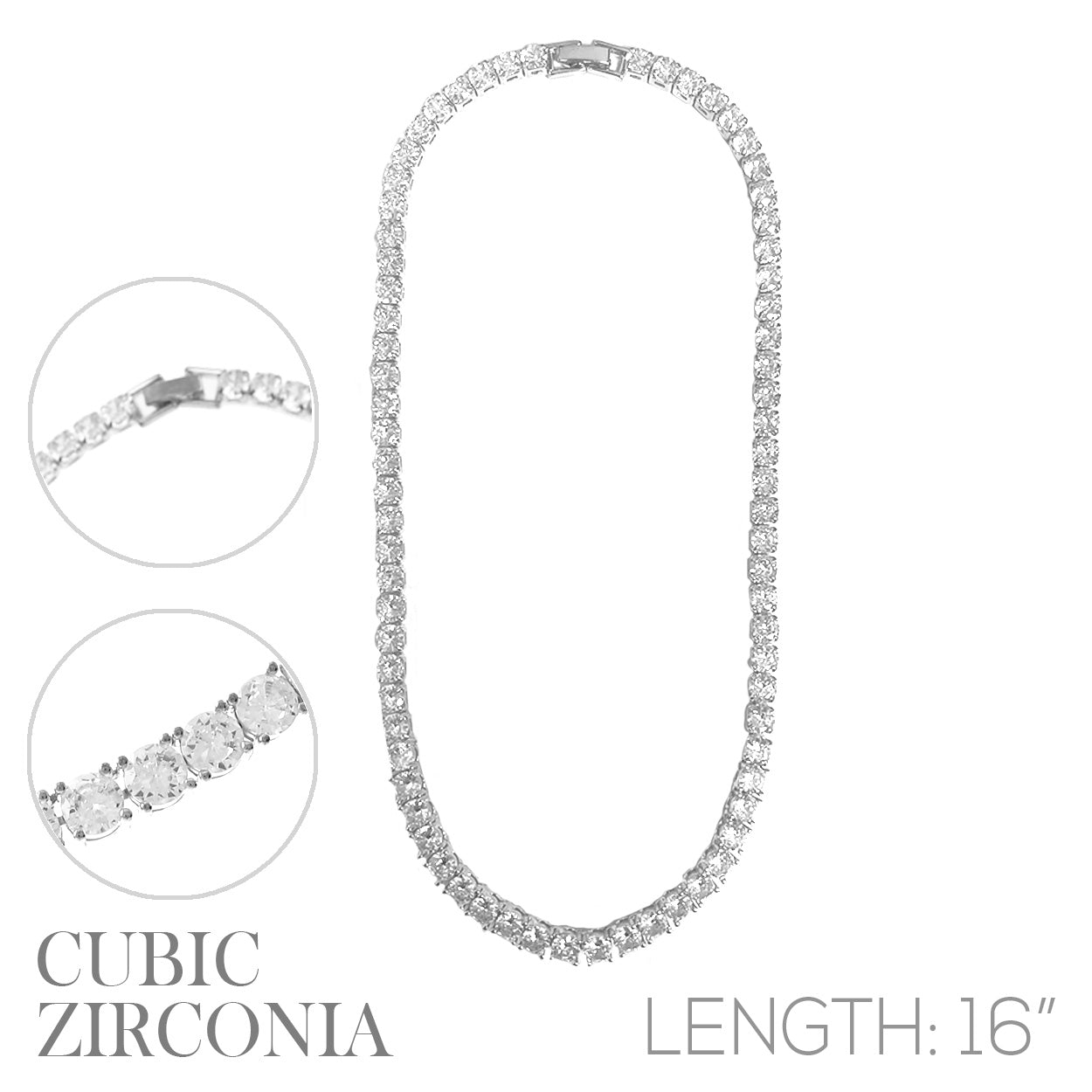 Cubic Zirconia Tennis Necklace