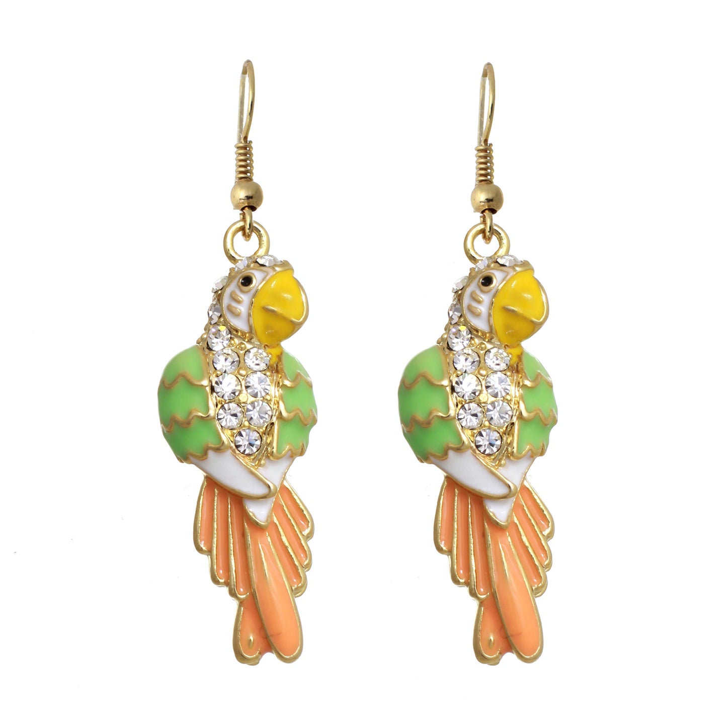 E0871 23684 Animal Bird Parrot Shape Dangle Hook Earrings