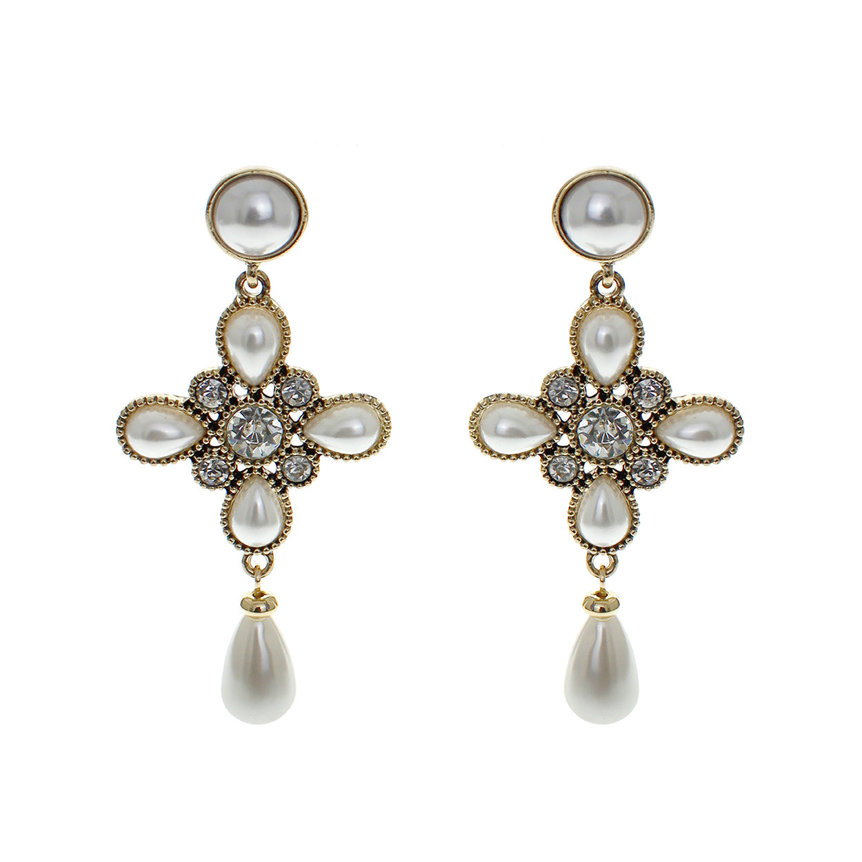 E1520 25515 Cross Dangle Earrings