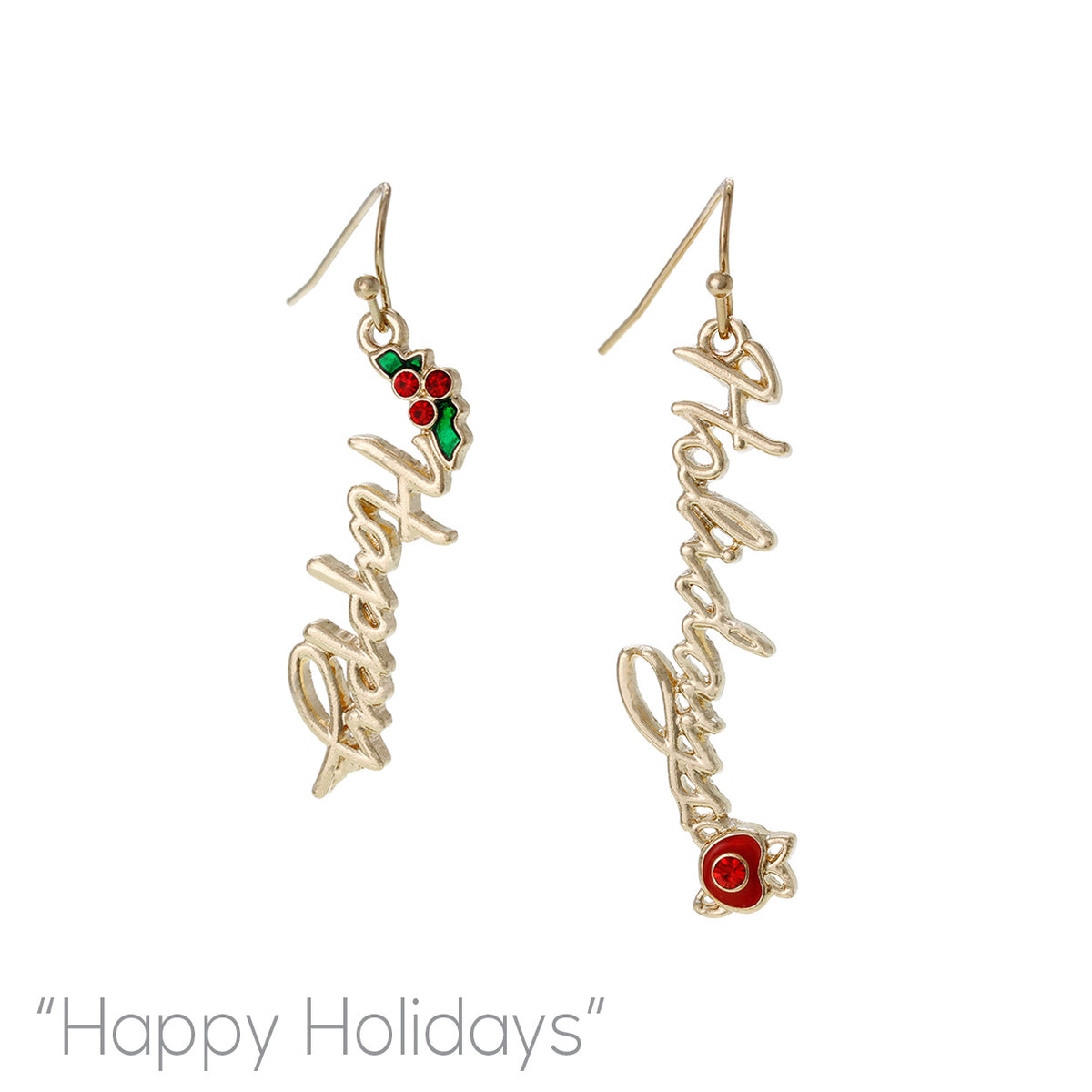 Merry Christmas Script Dangle Earrings | E1613