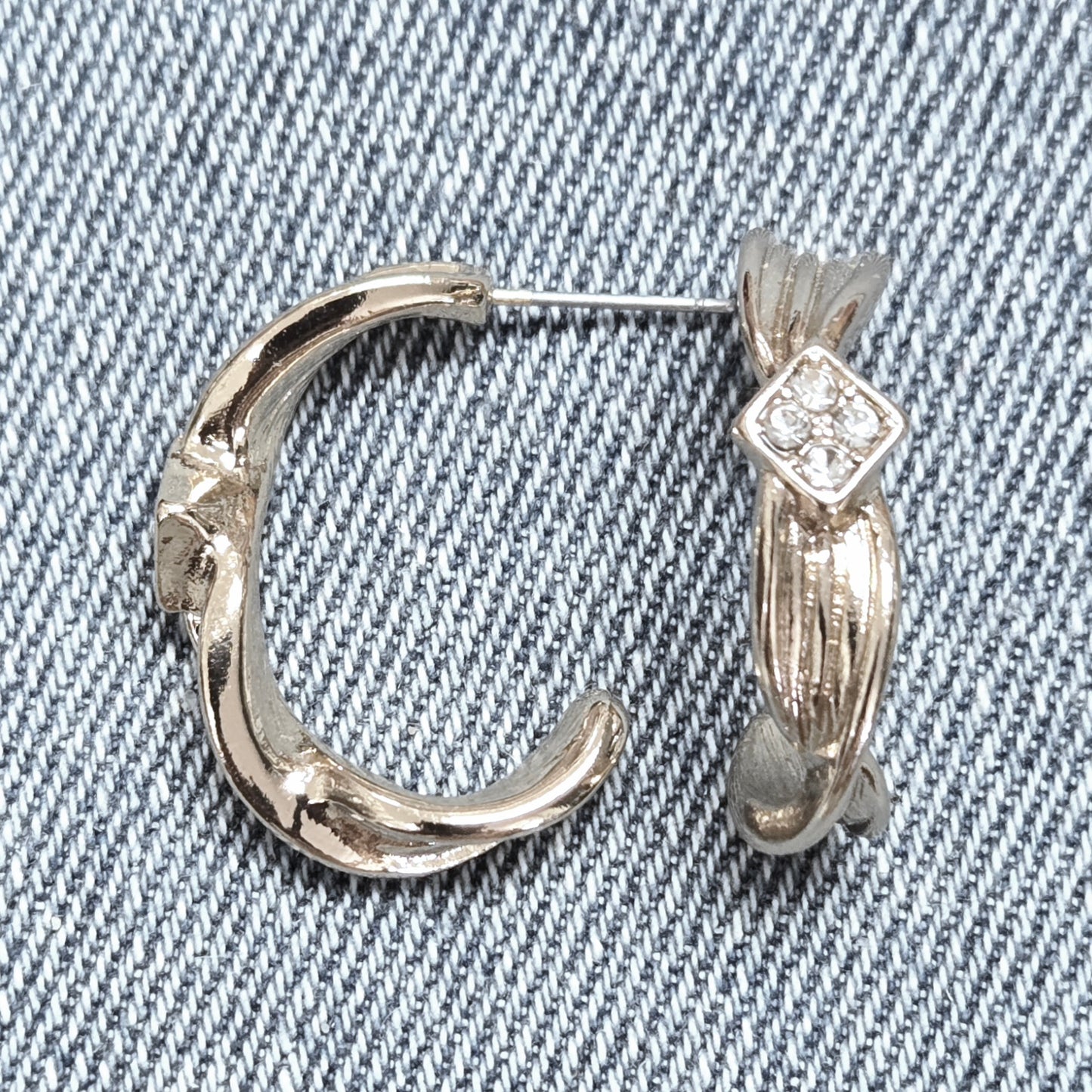 E1354 25E3076 Open Oval Drop Post Hoop Earrings