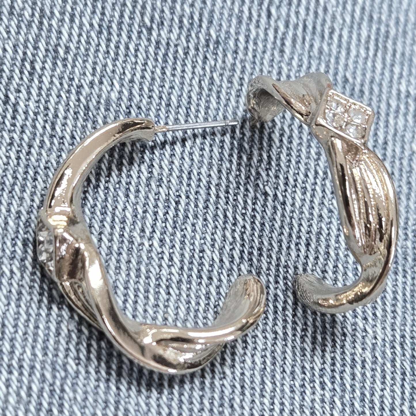 E1354 25E3076 Open Oval Drop Post Hoop Earrings