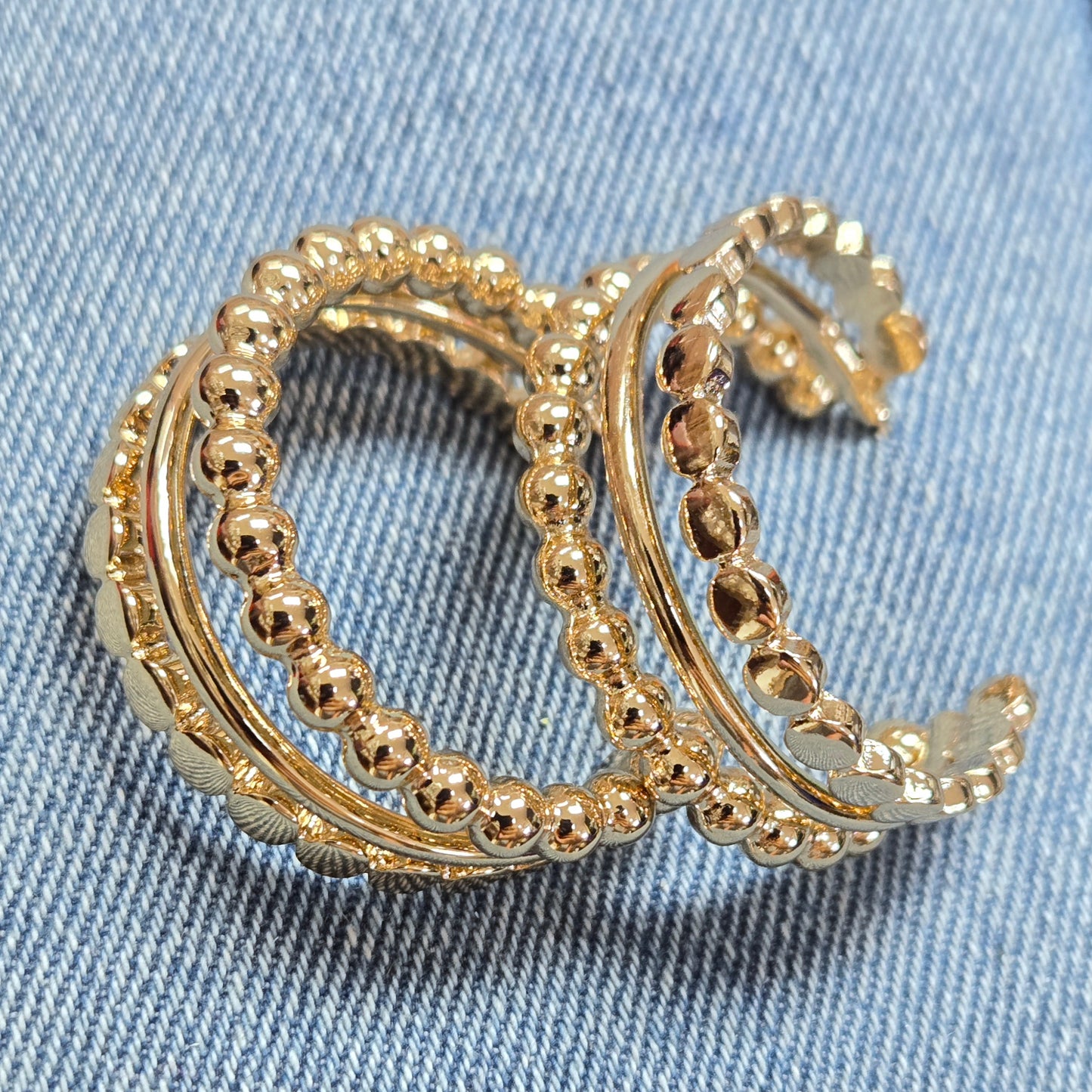 E1325 25E3457 Drop Post Hoop Earrings
