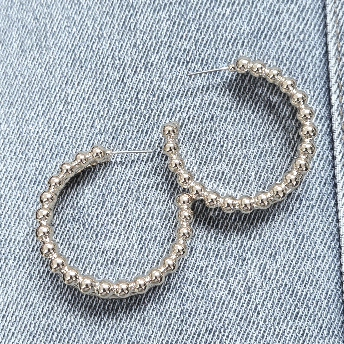 E1325 25E3457 Drop Post Hoop Earrings