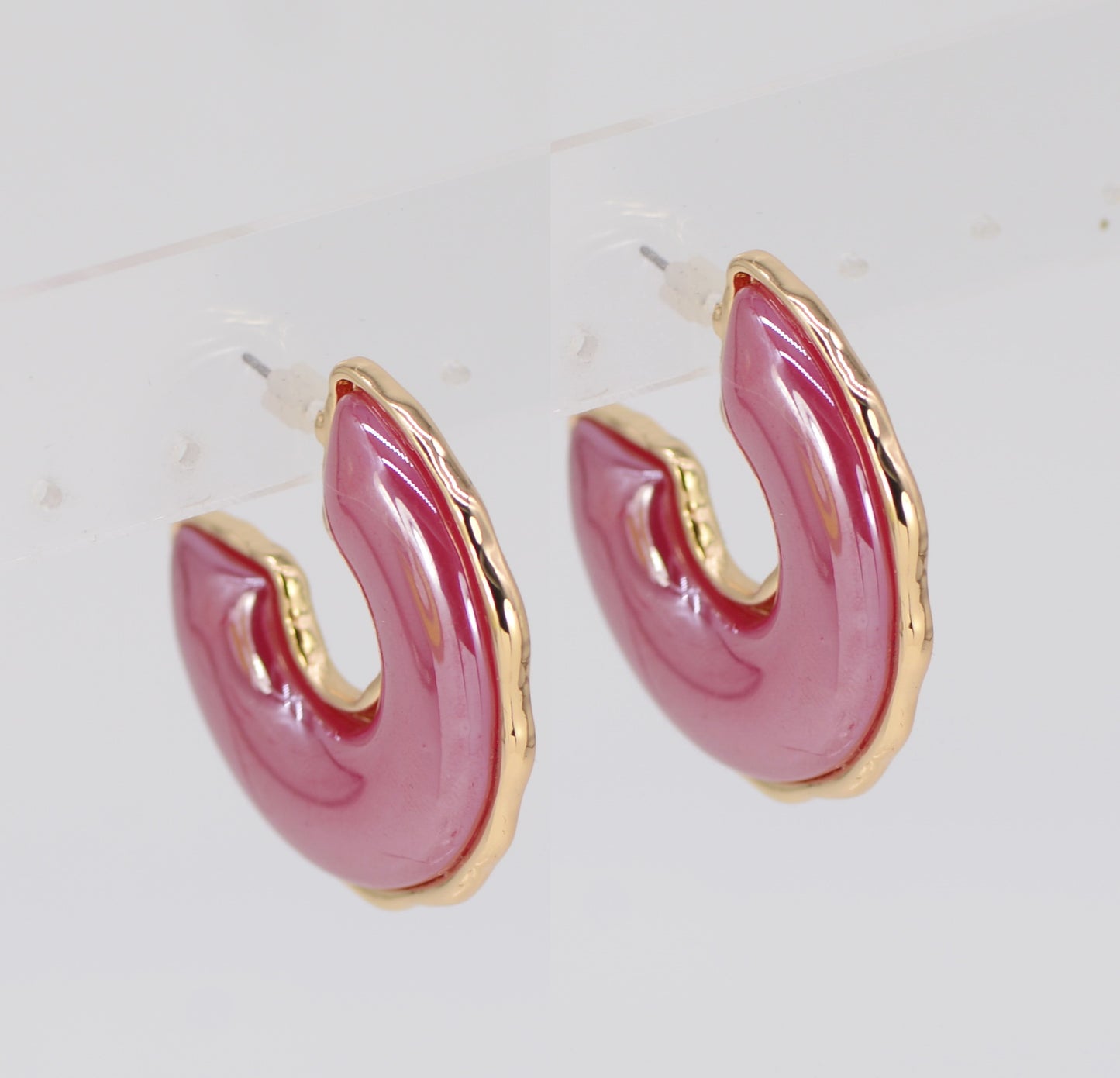 E0877 25E5622 Open Circle Hoop Post Earrings