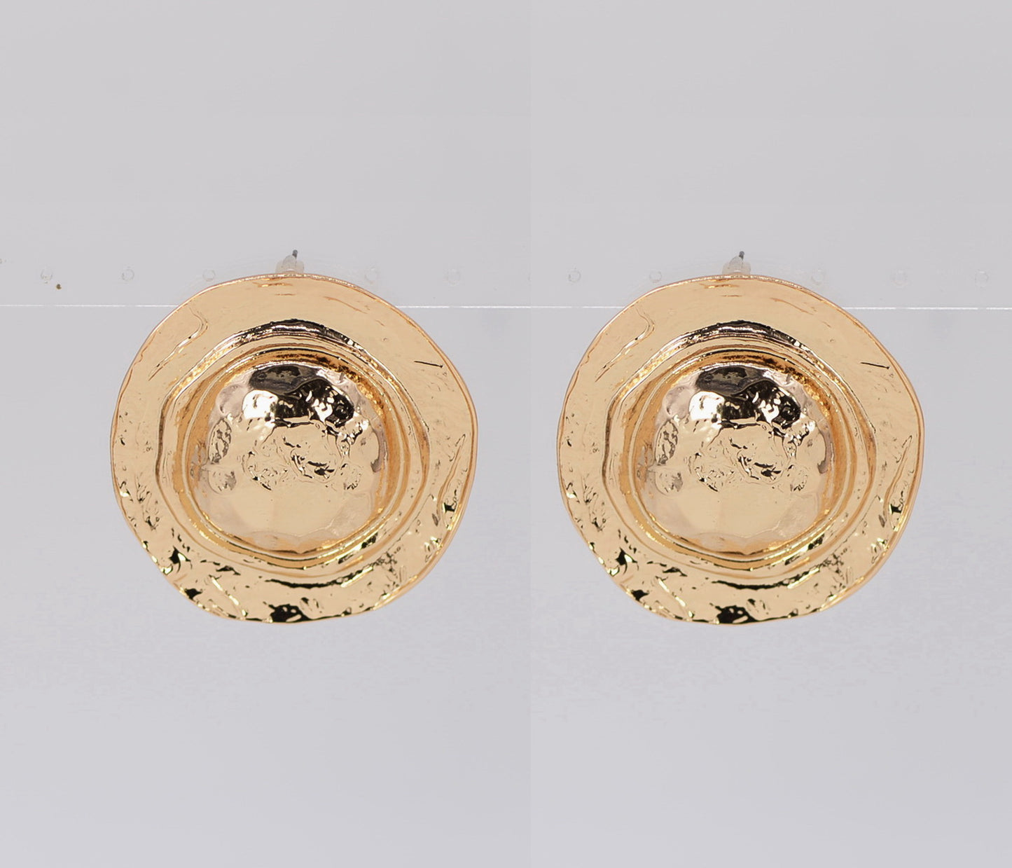 E1173 25E5997 Rough Circle Design Drop Post Earrings