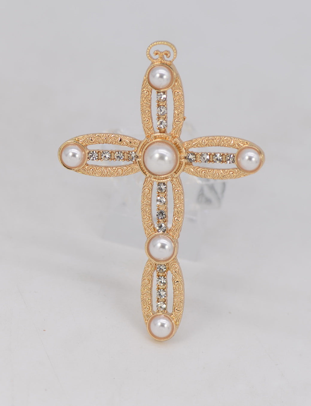 BR0462 | Cross Pearl Brooch | 25P1120