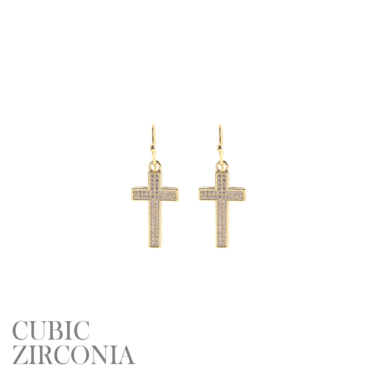 E1578 27604 Cross Dangle Earrings