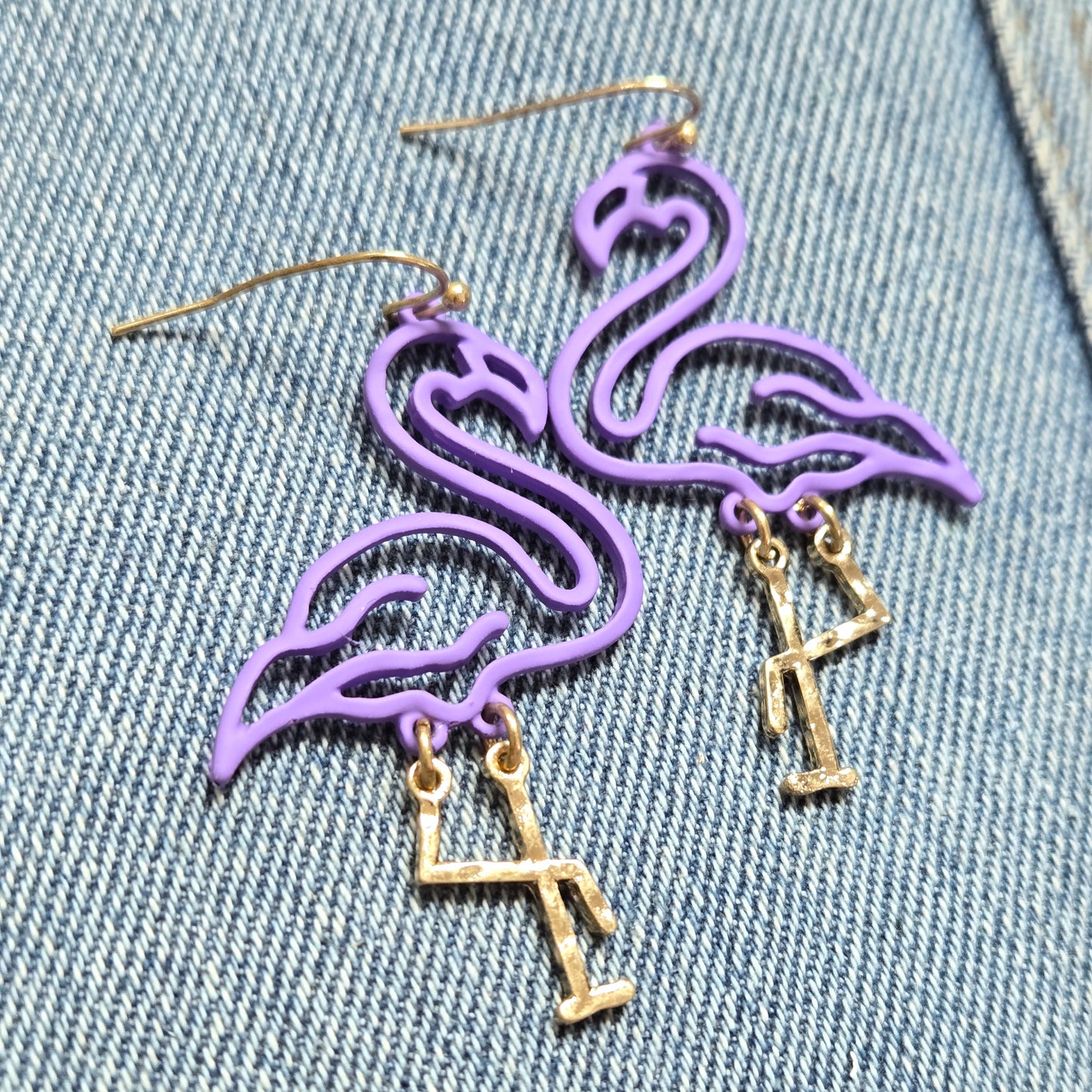 E1341 27628 Flamingo Dangle Earrings