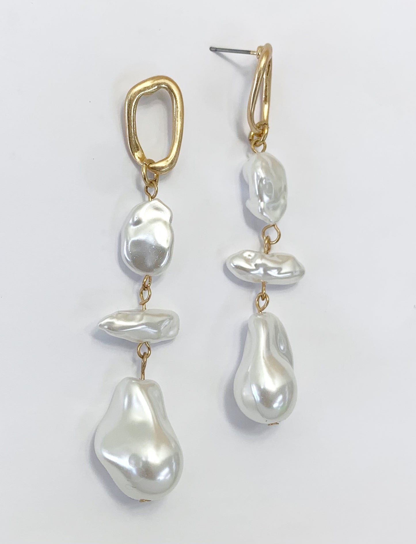 Baroque Pearl Triple Drop Earrings | E0022
