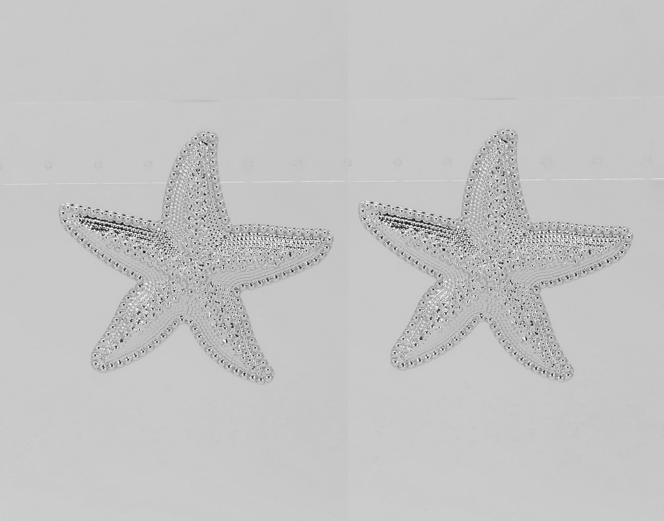 E0904 78E5017 Metal Sealife Starfish Design Drop Post Earrings