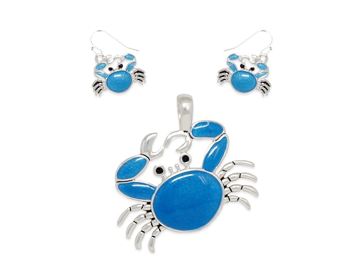 Blue Crab Pendant Set