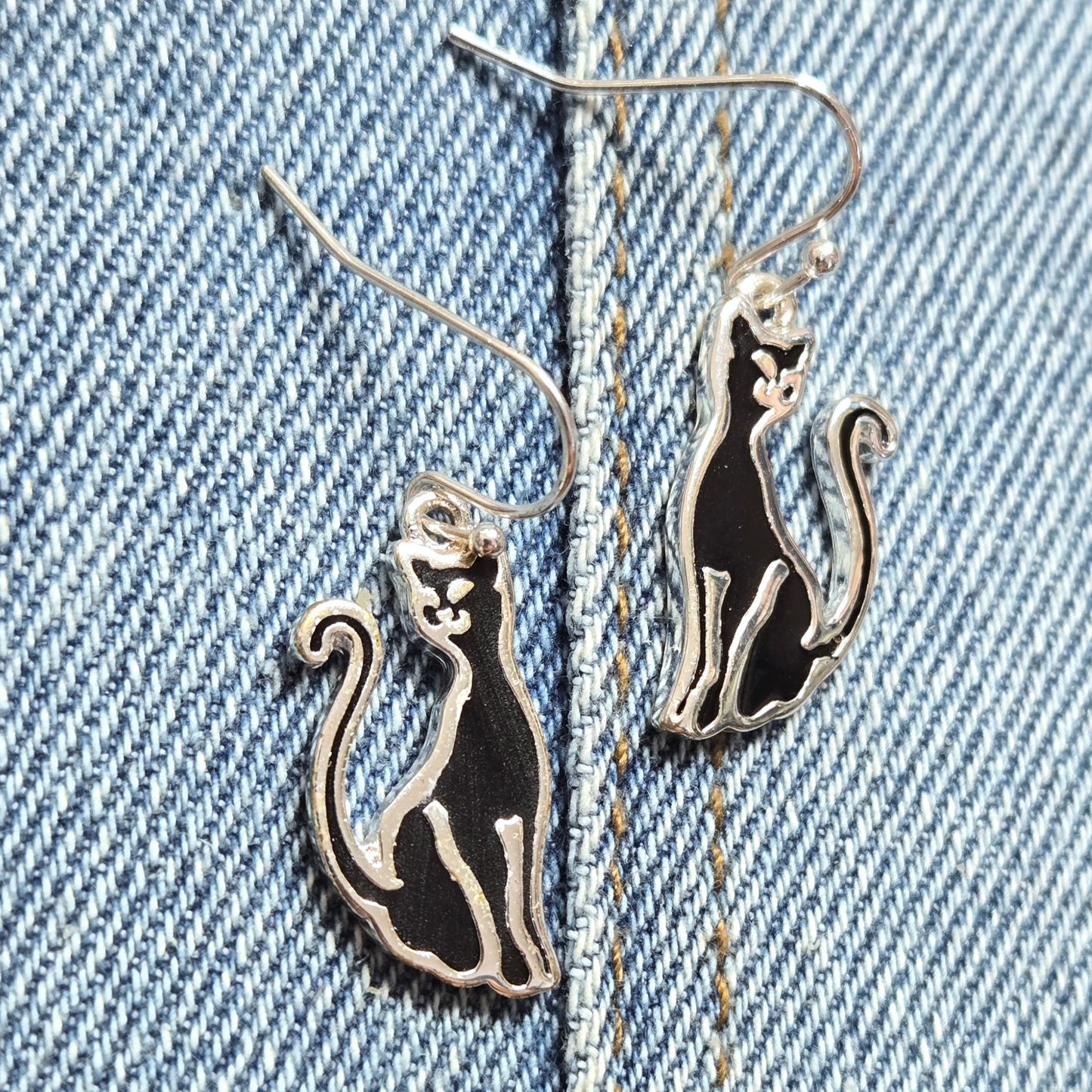 E1081 AE2741 Animal Cat Design Drop Dangle Earrings