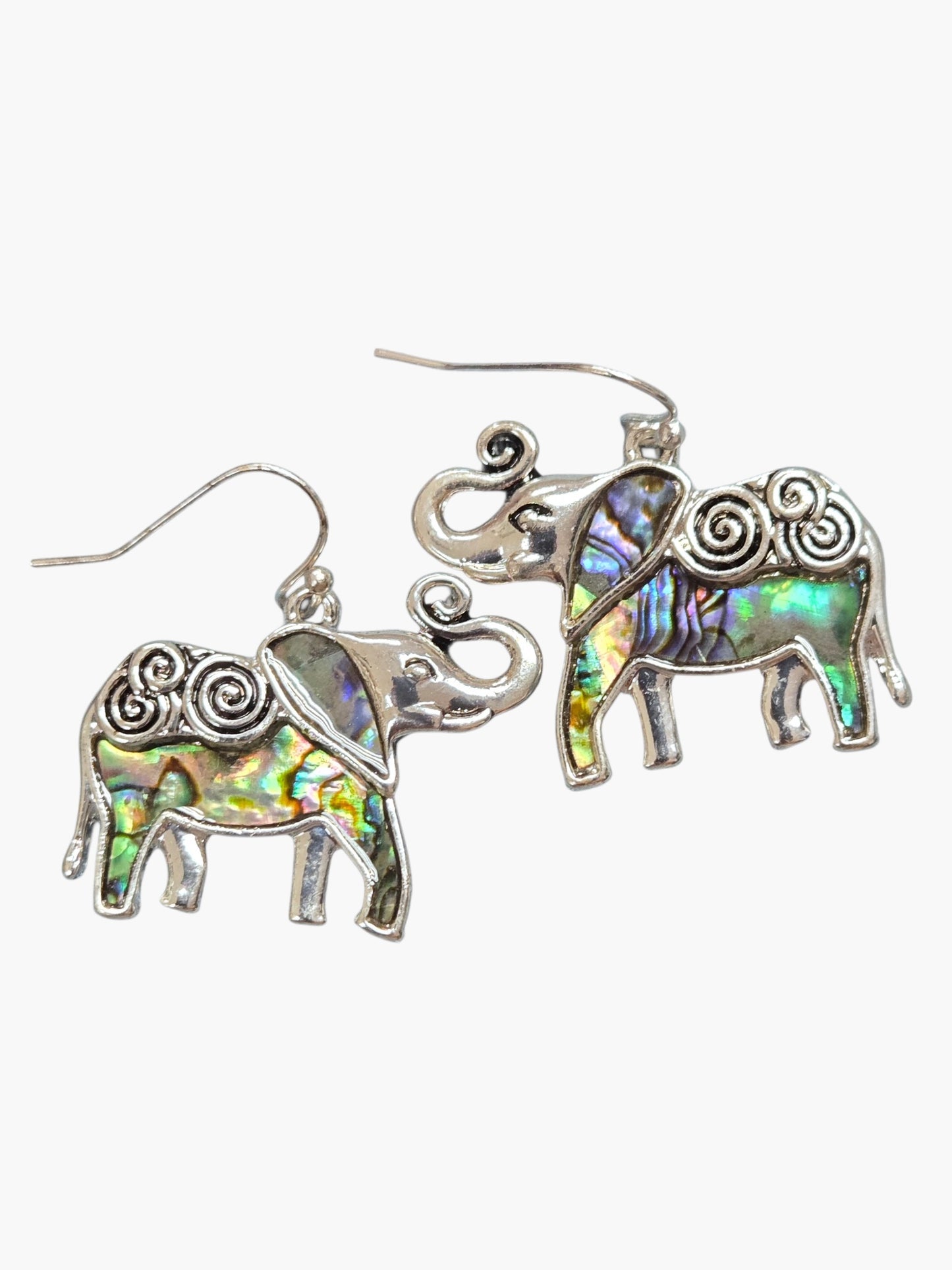 E1334| Abalone Elephant Dangle Earrings|AE3808
