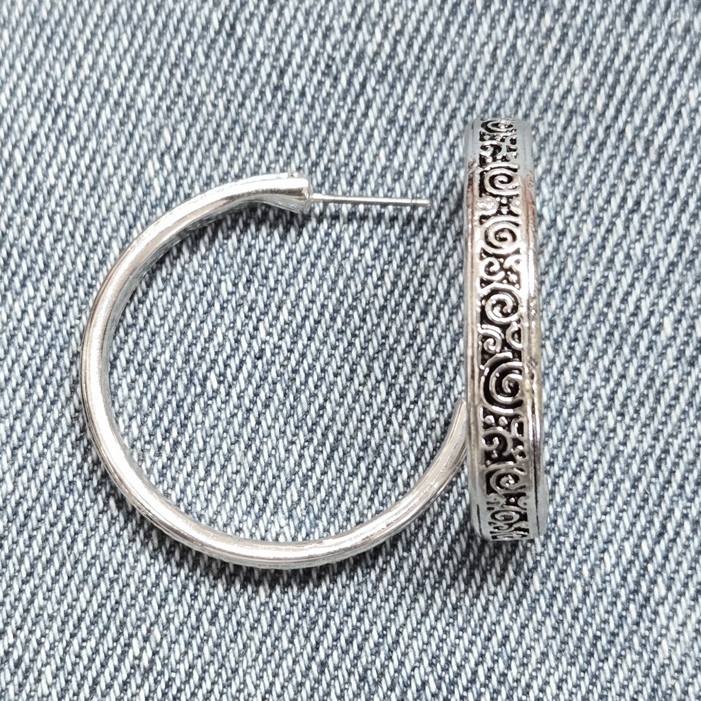 E1353 AE3824 Circle Drop Post Hoop Earrings