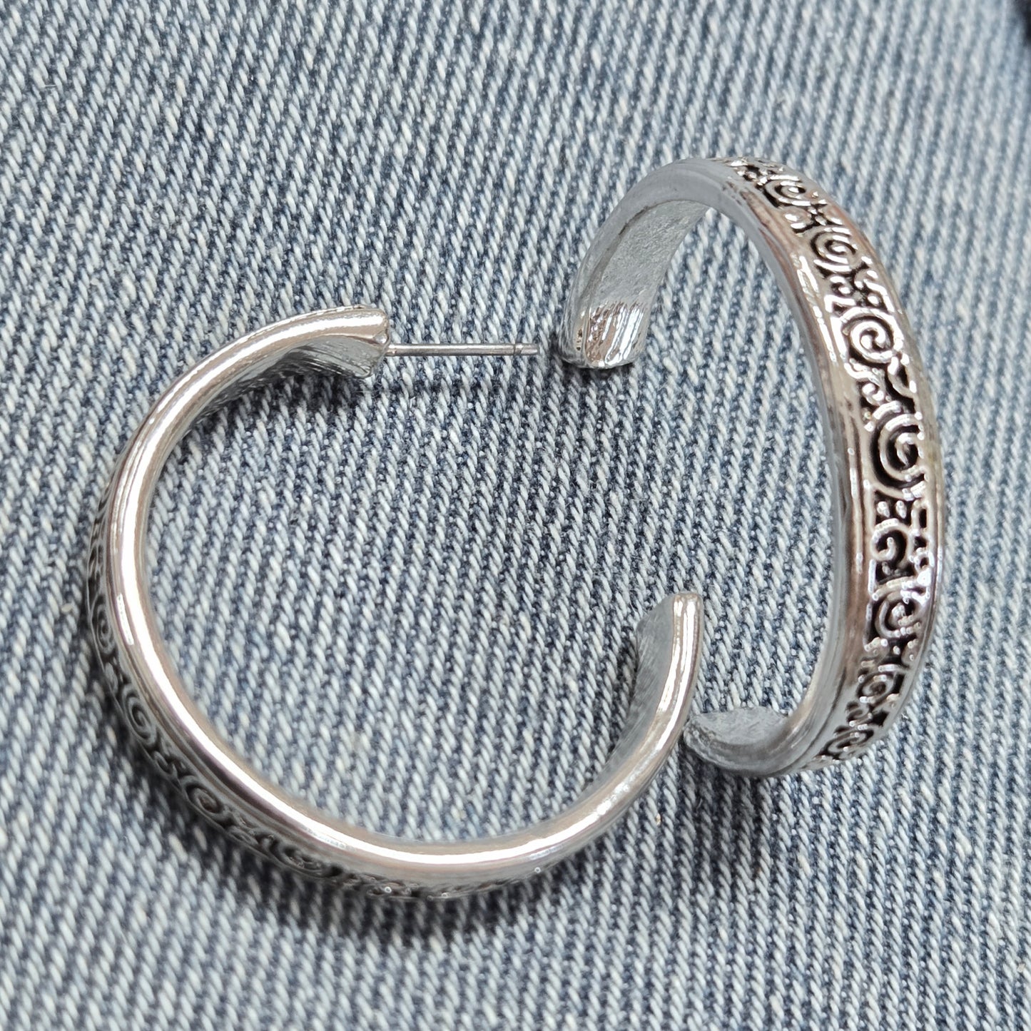 E1353 AE3824 Circle Drop Post Hoop Earrings