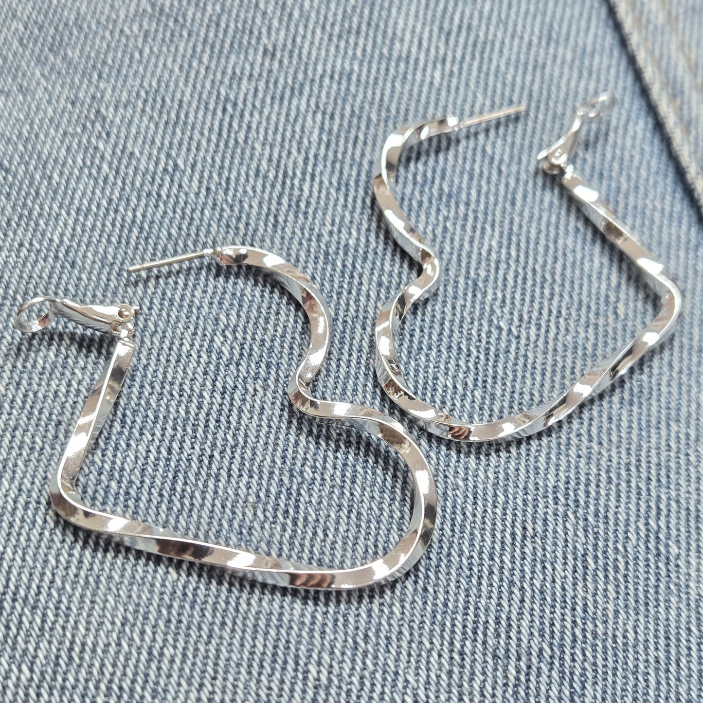 E1367 AE3827 Drop Hoop Earrings