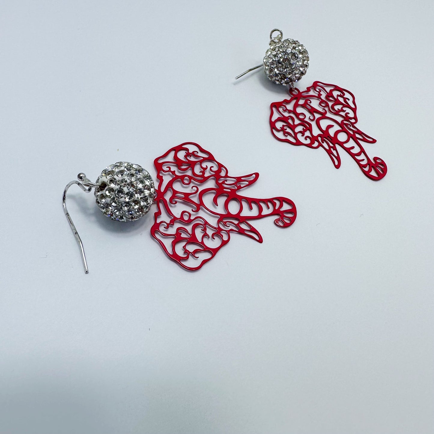 E0835 AE4012 Thin Metal Animal Elephant Design Drop Dangle Hook Earrings