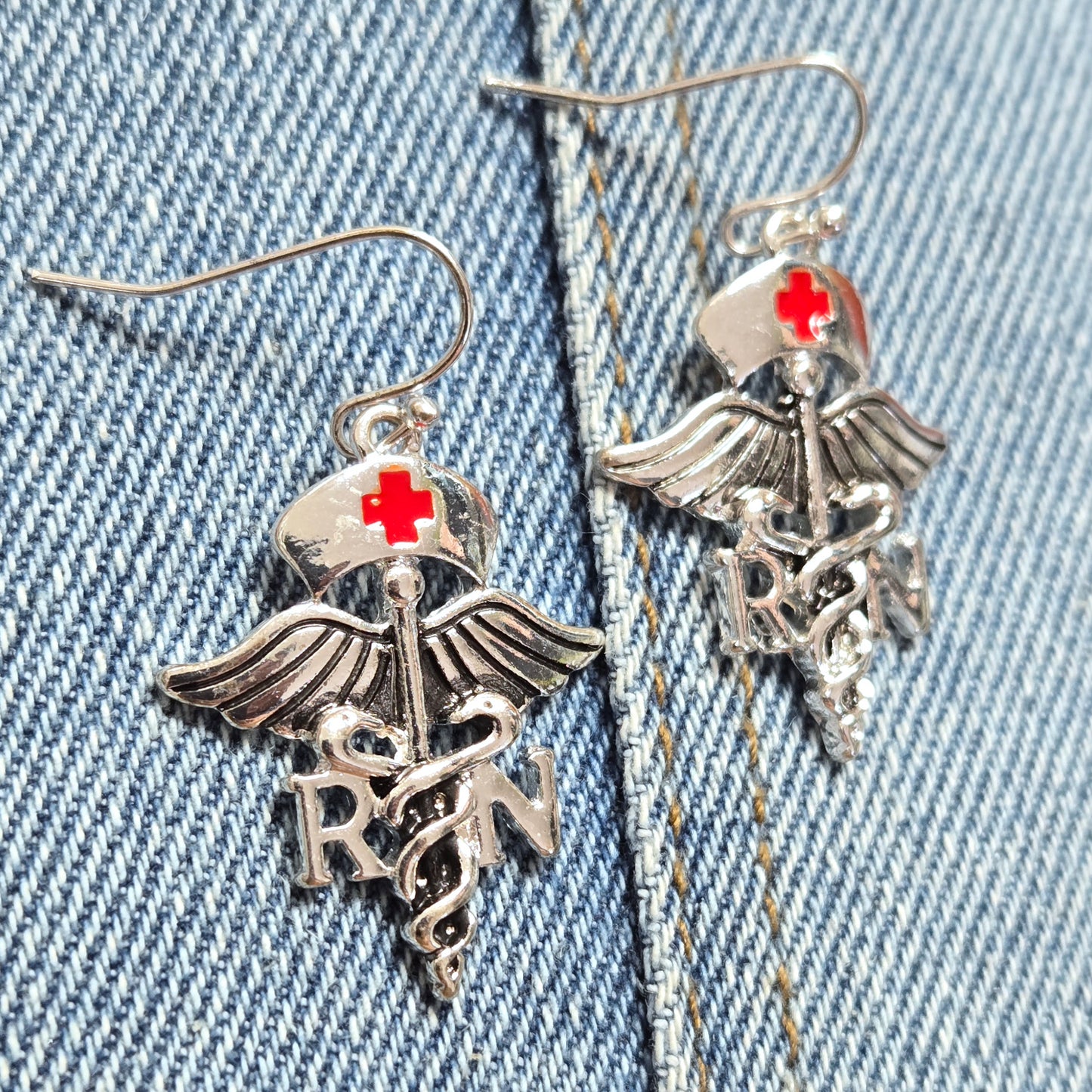 E1089 AE4125 NP Nurse Design Drop Dangle Earrings
