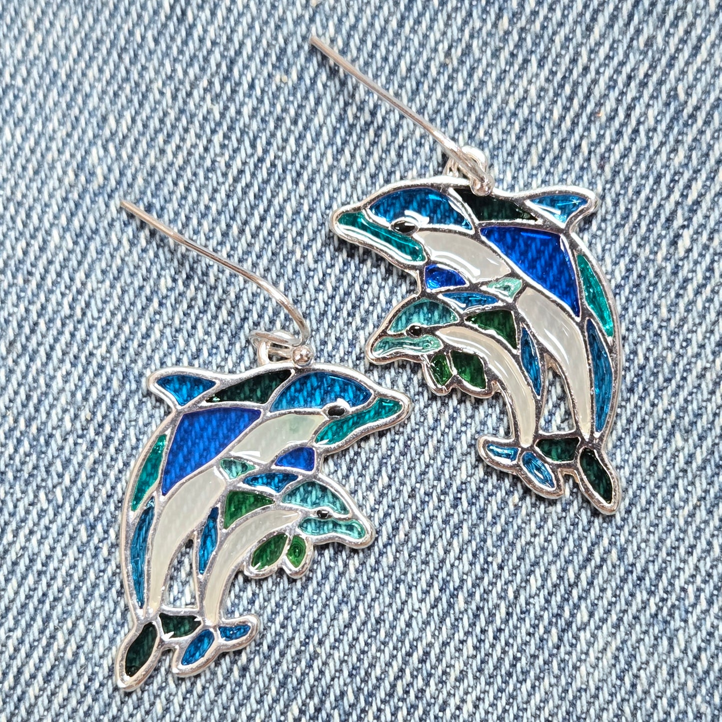 E1330 AE5890 Dolphin Dangle Earrings