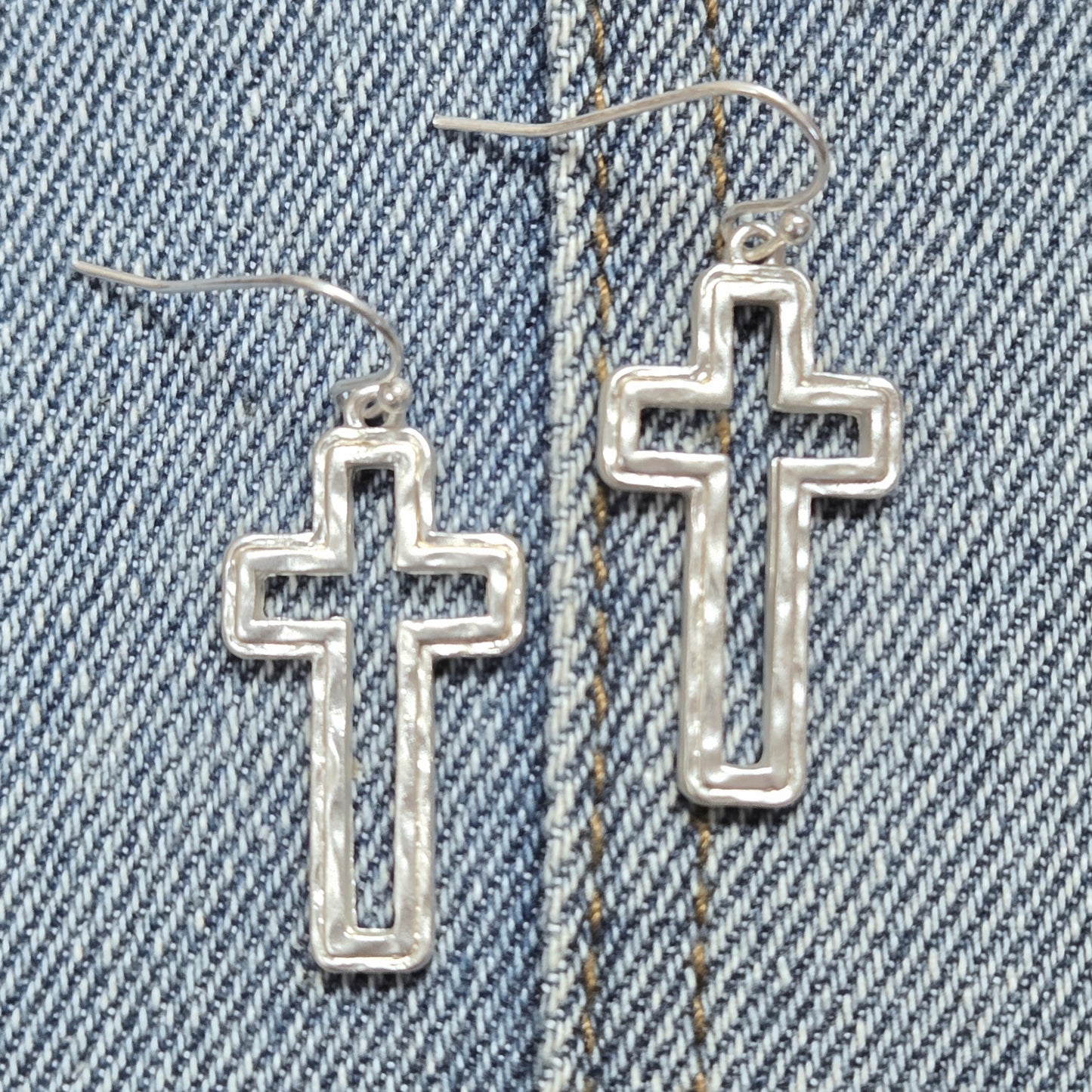 E1086 AE6246 Cross Design Drop Dangle Earrings