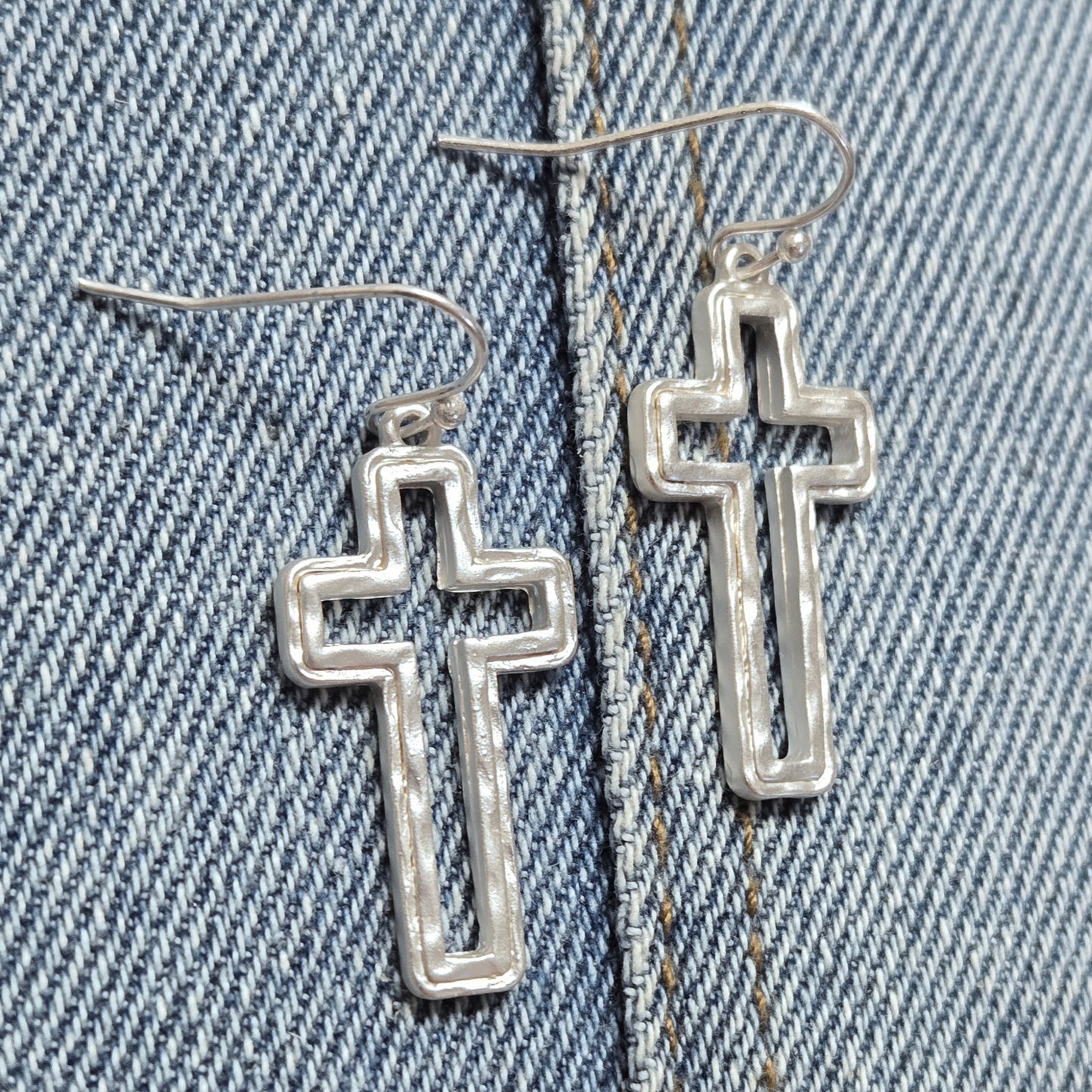 E1086 AE6246 Cross Design Drop Dangle Earrings