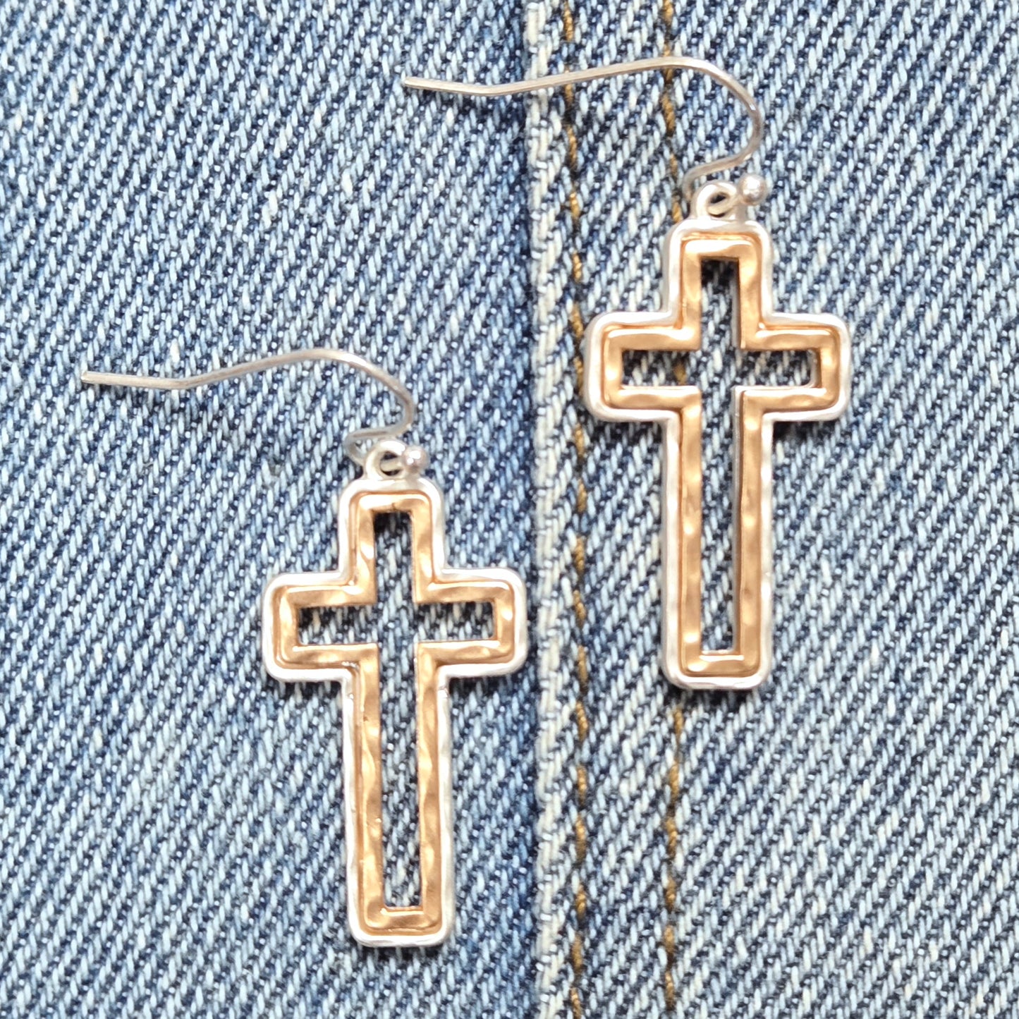 E1086 AE6246 Cross Design Drop Dangle Earrings