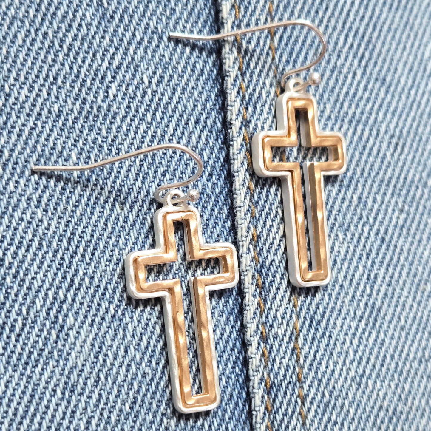 E1086 AE6246 Cross Design Drop Dangle Earrings
