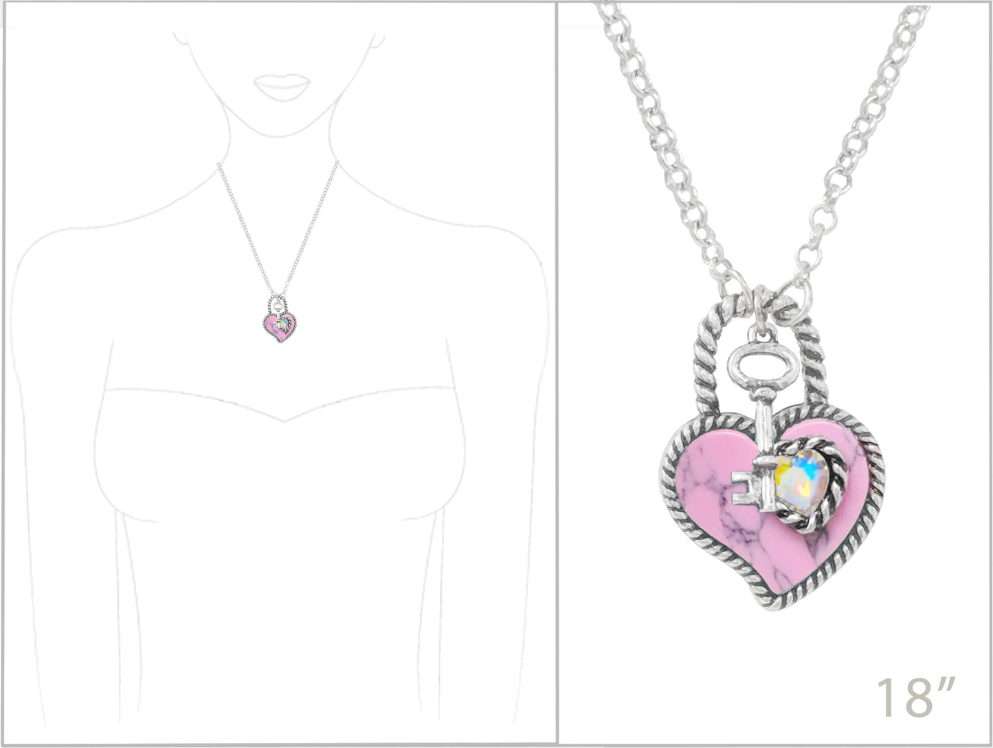 N0712 | Heart Pendant Charm Necklace | AN4653