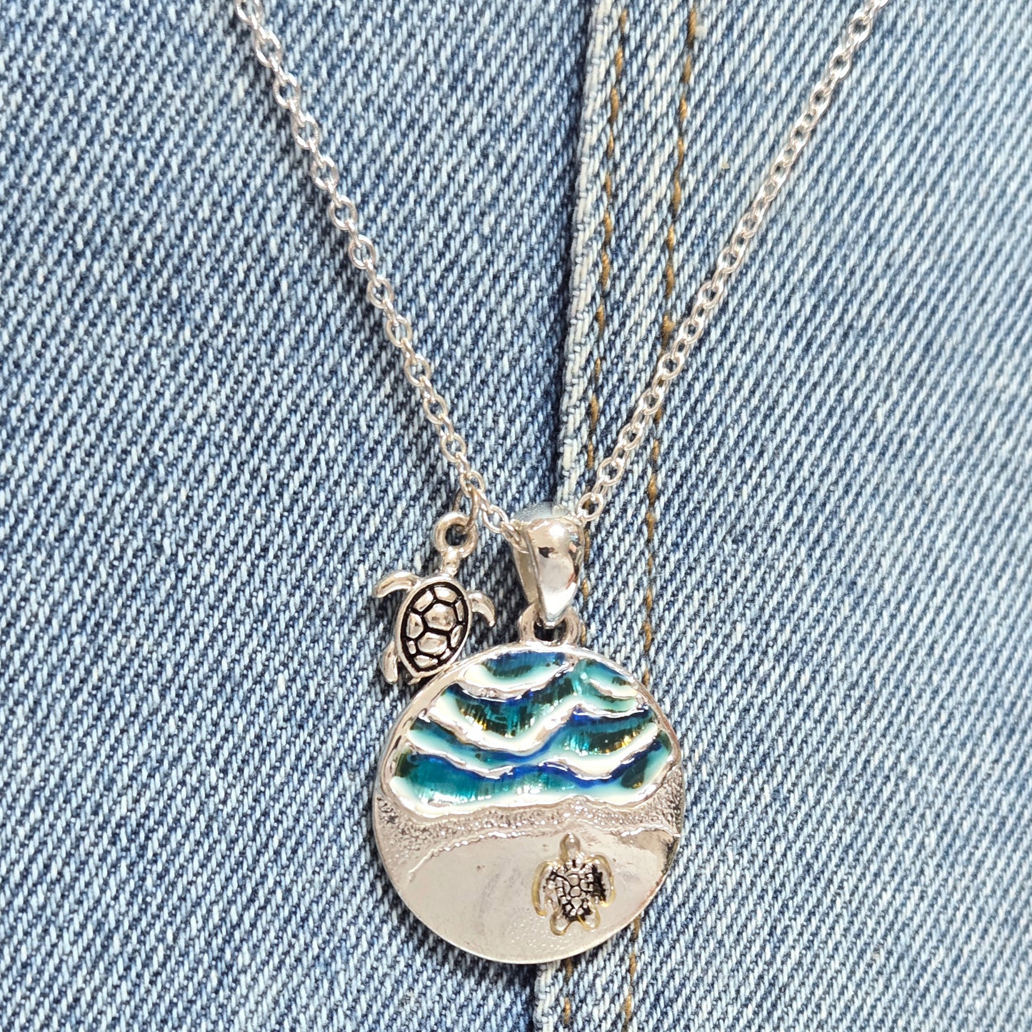 N0367 AS6042 Sea Life Animal Turtle Charm Pendants Necklace