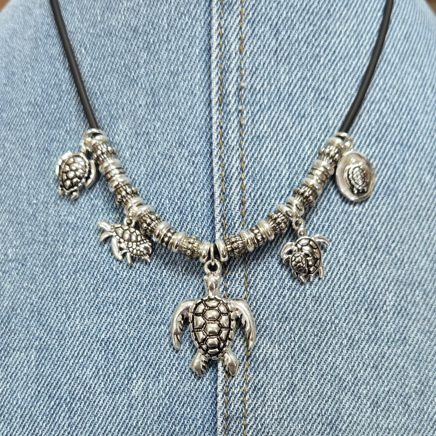N0451 AS6751 Sea Life Animal Turtle Shape Charm Pendants Necklace