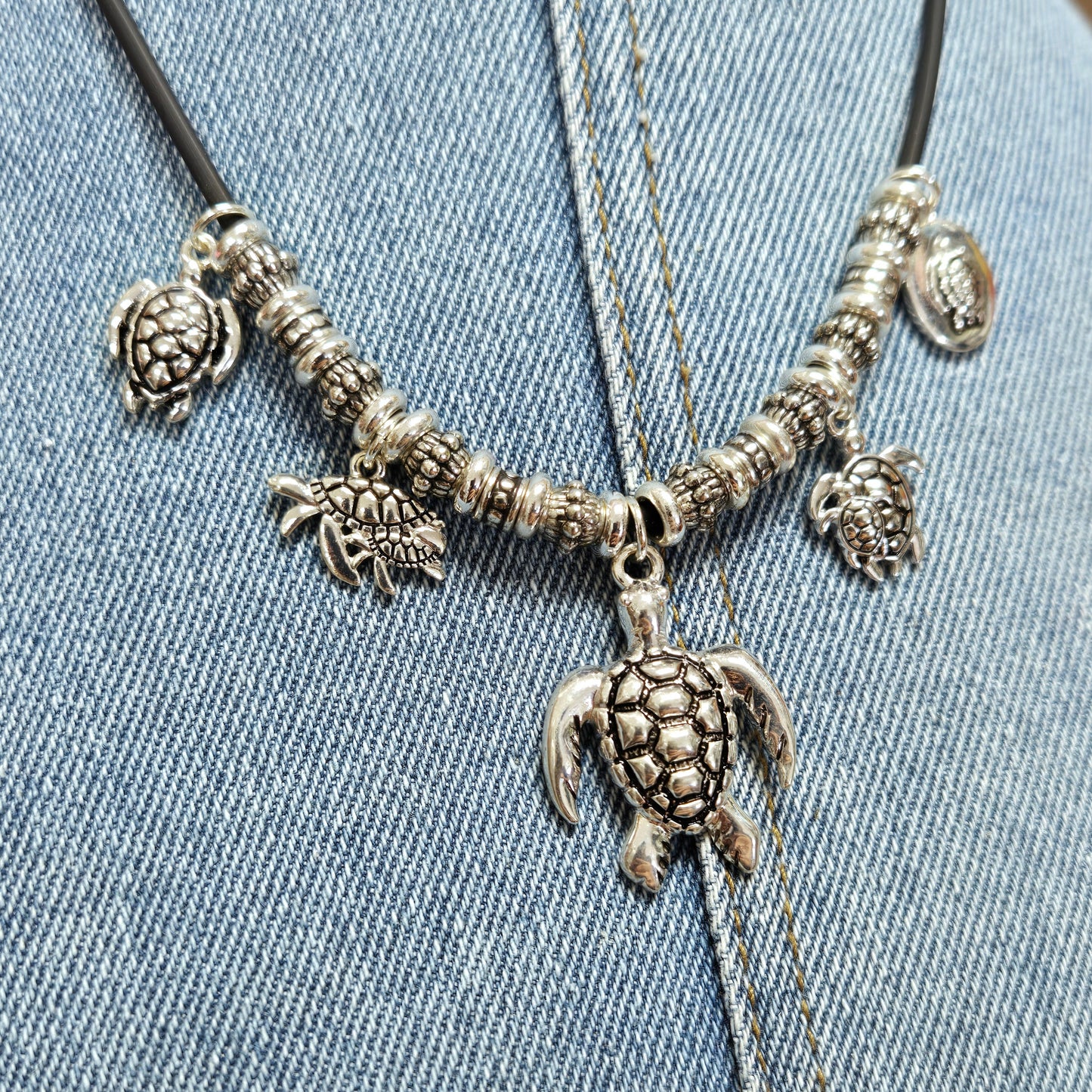 N0451 AS6751 Sea Life Animal Turtle Shape Charm Pendants Necklace