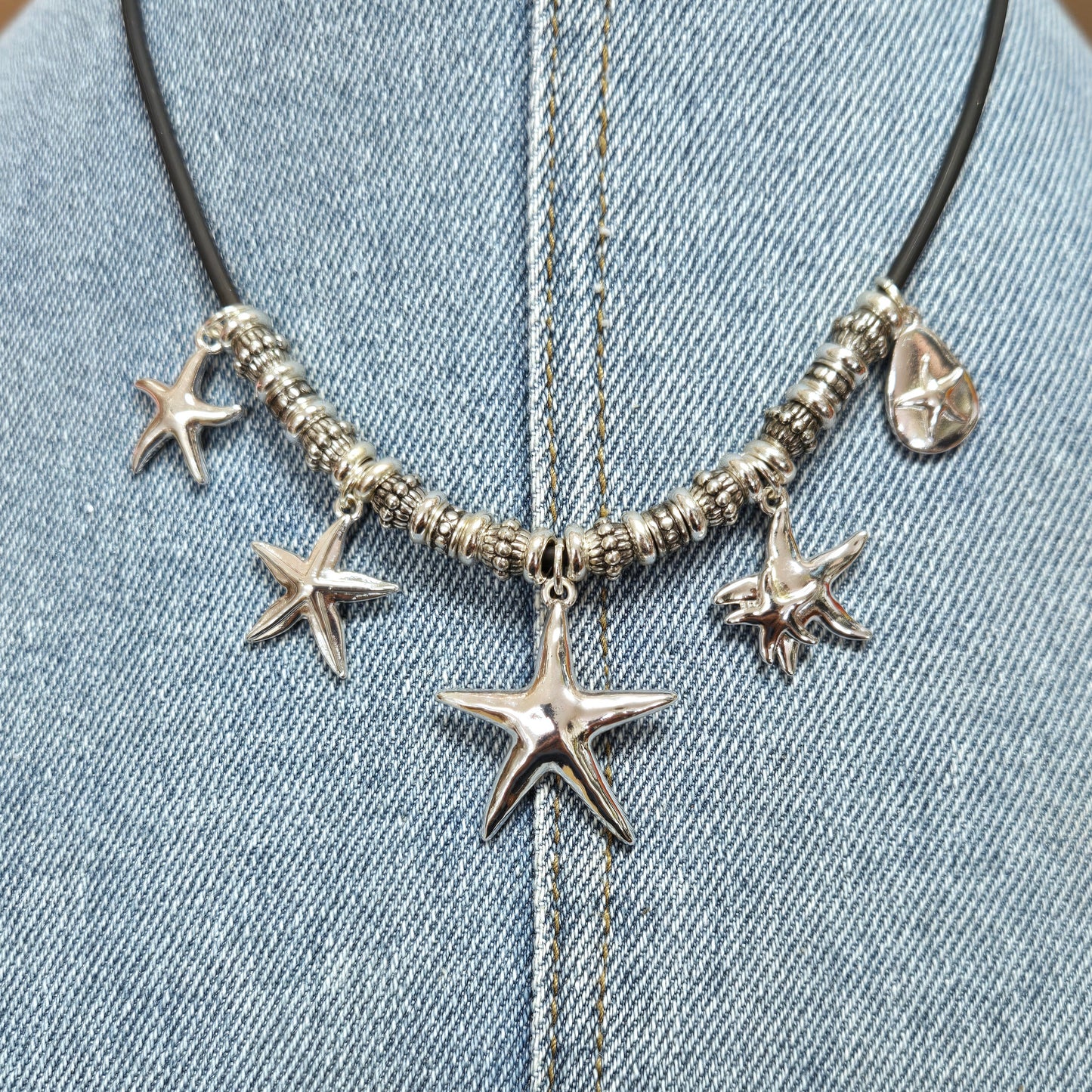 N0455 AS6752 Sea Life Animal Starfish Shape Charm Pendants Necklace