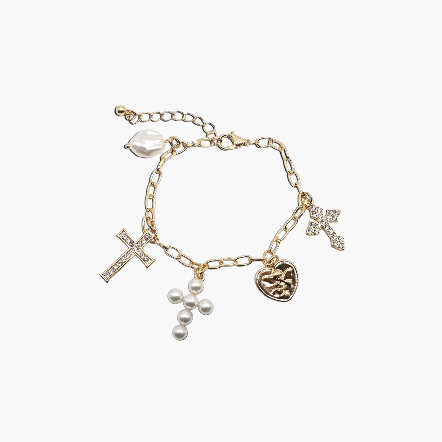 B0007 | Pearl Cross Bracelet | 84469