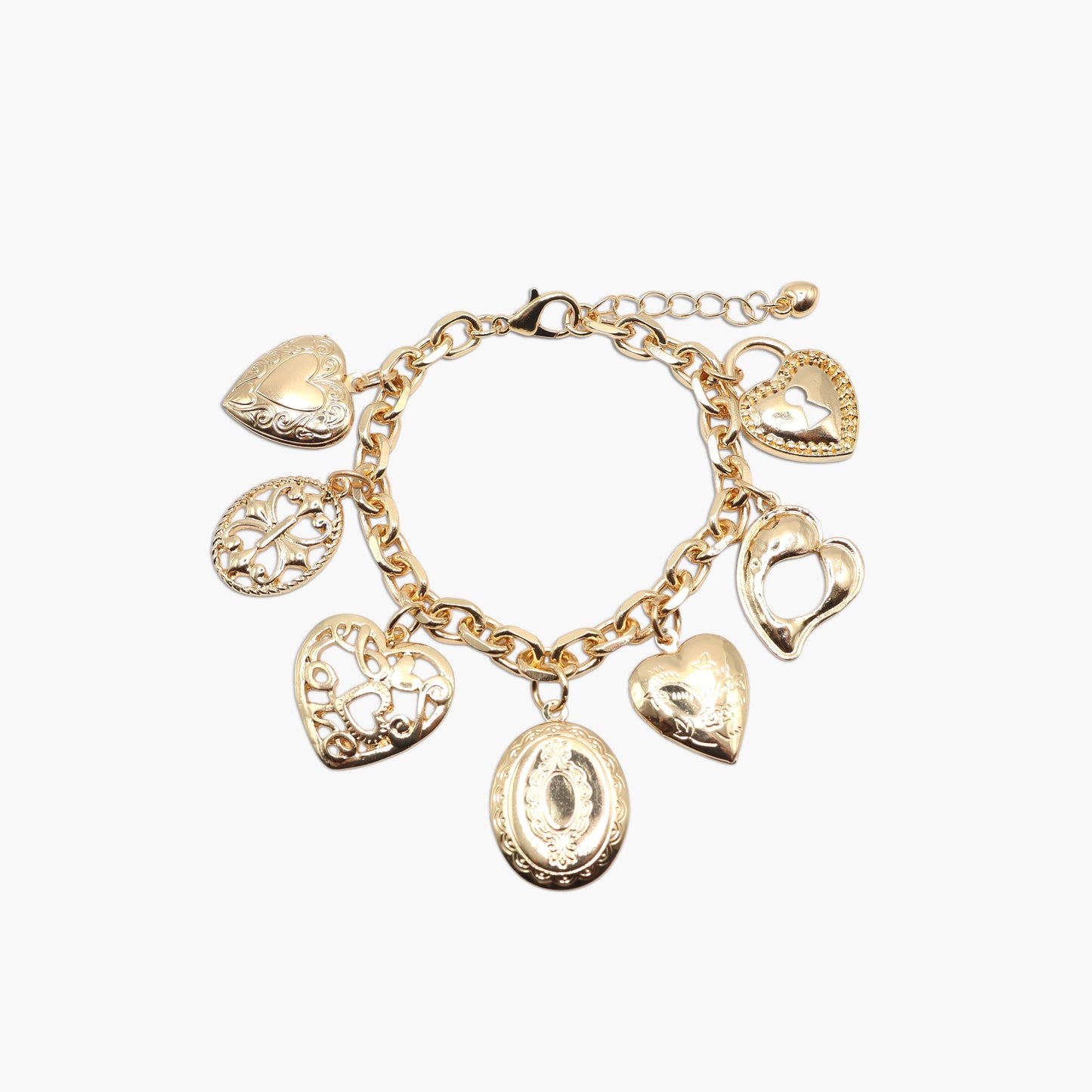 B0009 | Heart Locket Charm Bracelet | 84464
