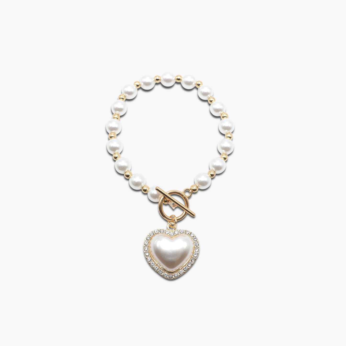 B0106 | Heart Pearl Toggle Bracelet | 84395