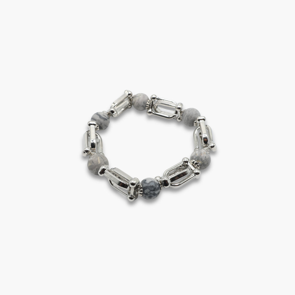Wooden Bead & Metal Bracelet | B0125