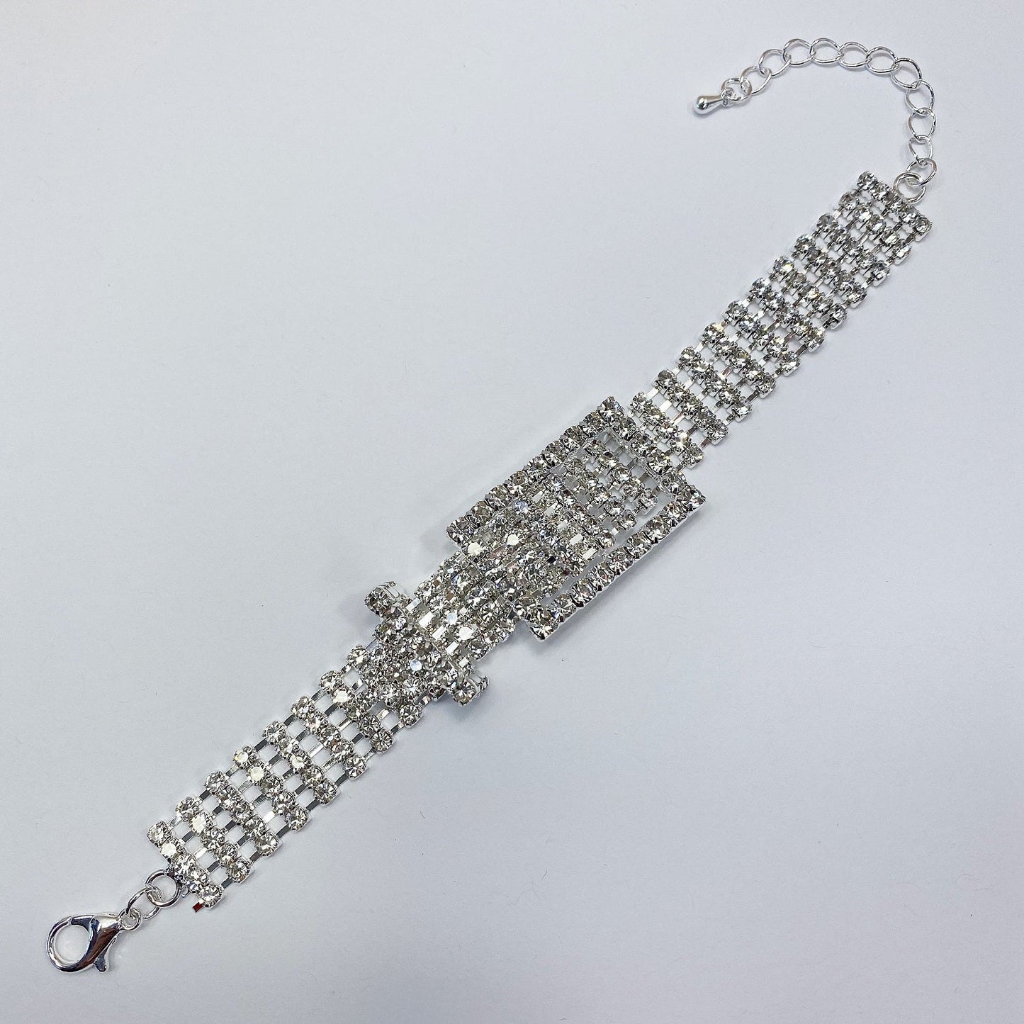 B0279 84103 Clear Rhinestones Deco Belt Buckle Design Bracelet