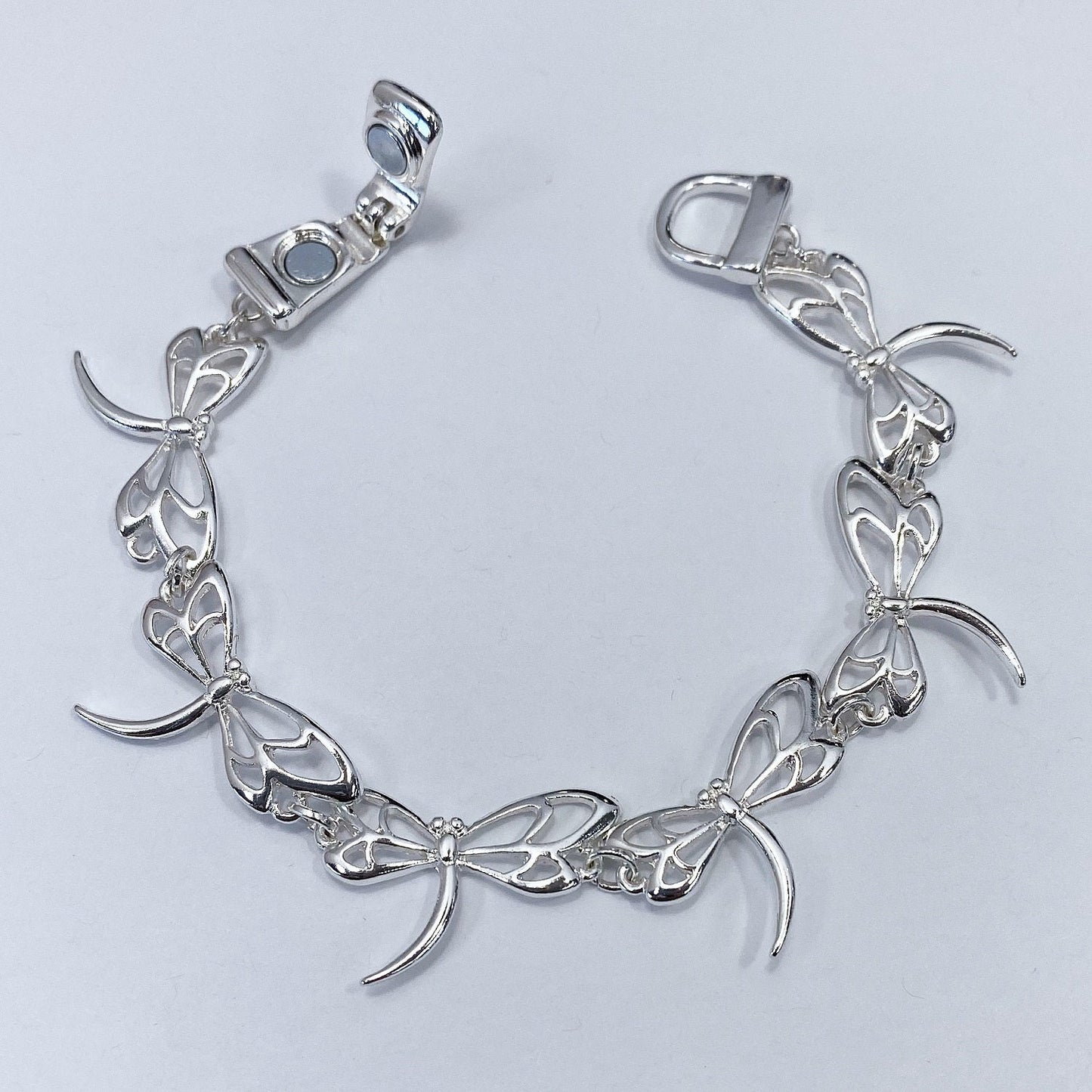 B3084 BB00968 Outlined Animal Dragonfly Shapes Linked Bracelet