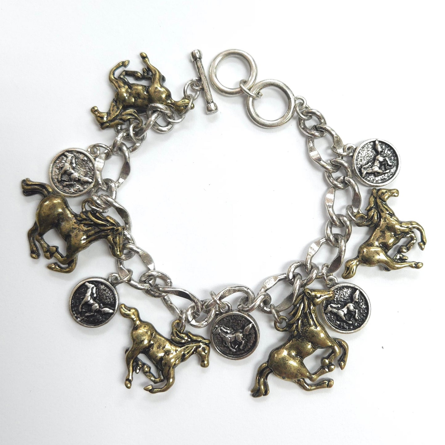 B0215 BB00174 Horse Charms Chain Bracelet