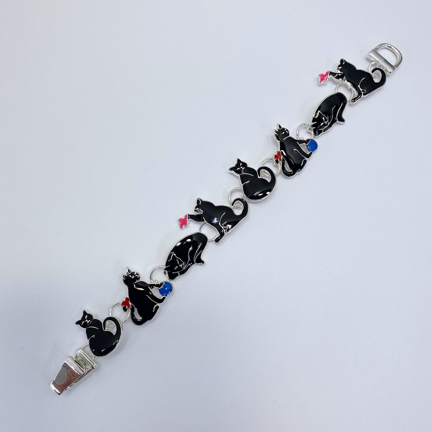 B3020 BB01282 Multi Shape Cat Design Linked Bracelet