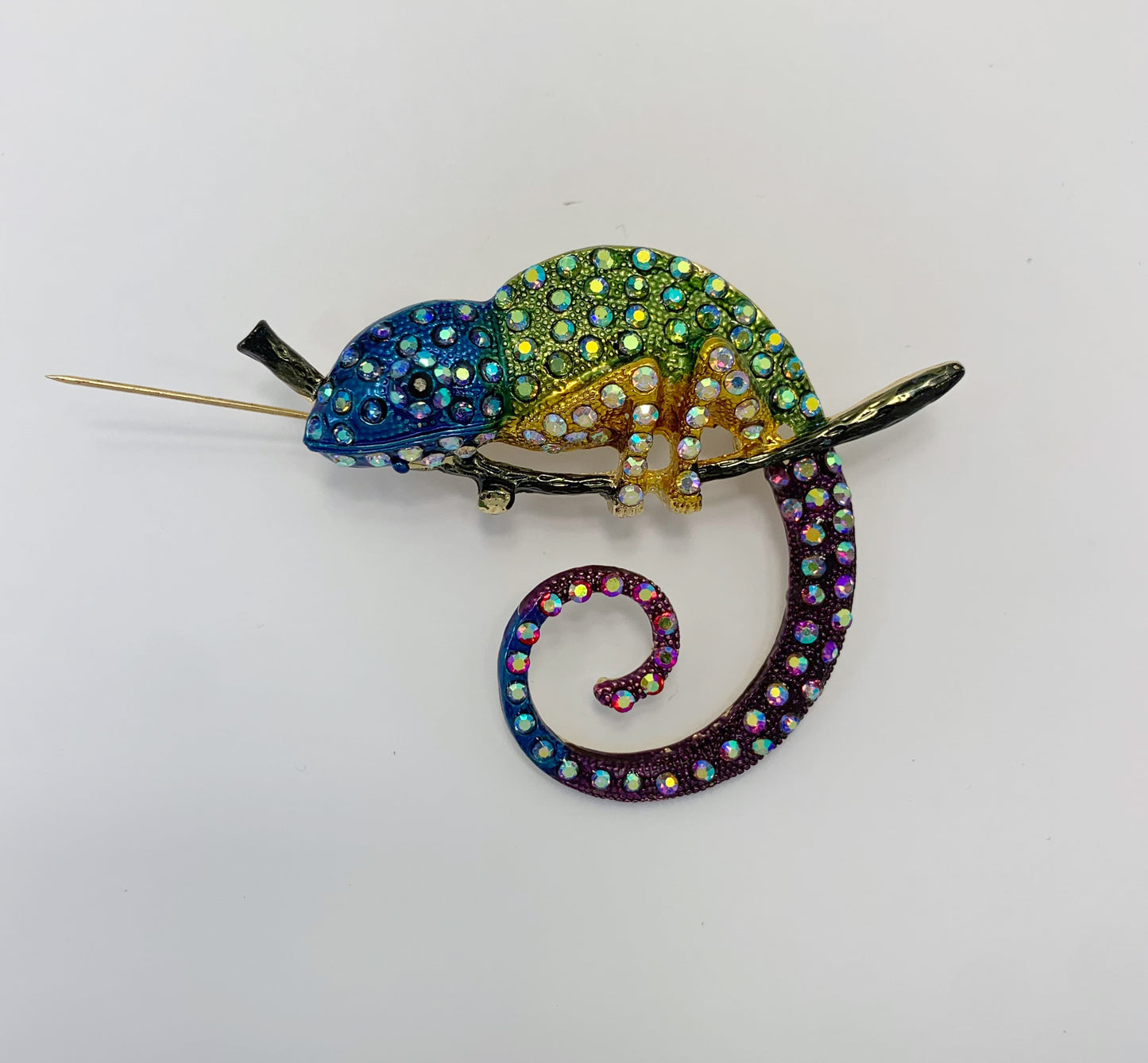 Jeweled Chameleon Brooch | BR0070
