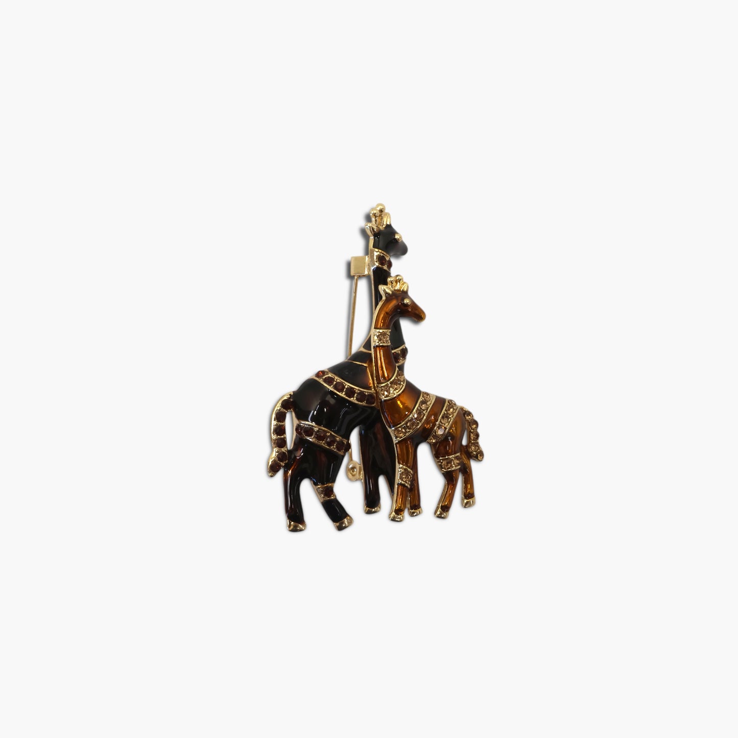 Giraffe Family Crystal Brooch | BR0082