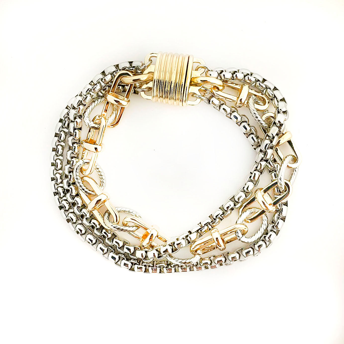 B0357 | Layered Chain Statement Bracelet | BR10014