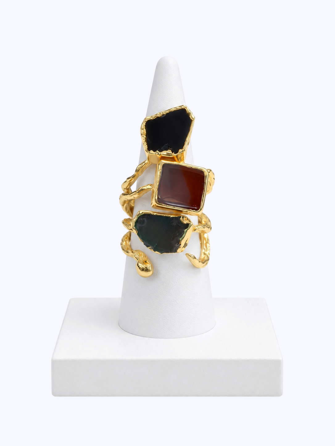Natural stone with a 14K gold-plated Ring