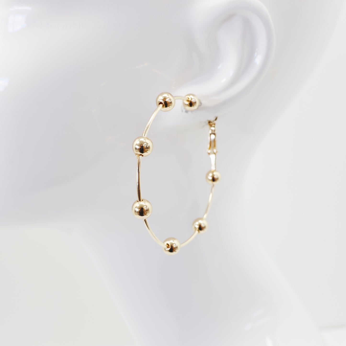 Beaded Wire Hoop Earrings | E0025
